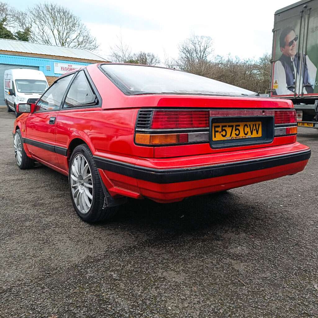 Rear view of red Nissan Silvia S12 Turbo