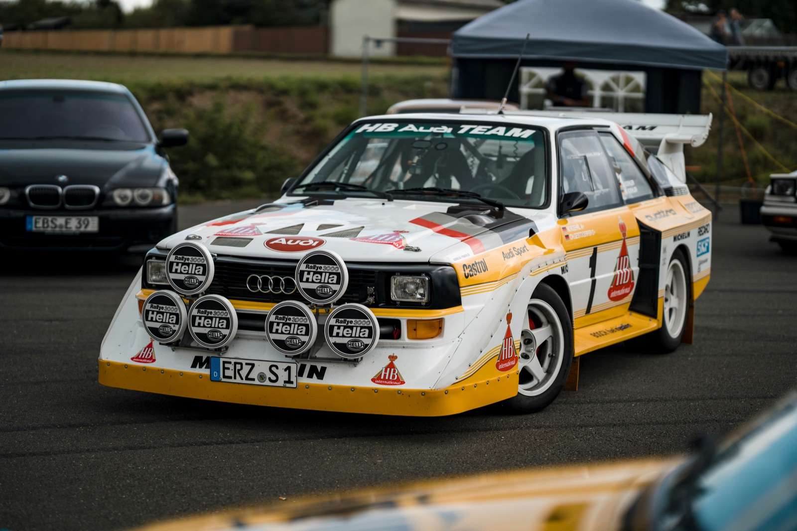 Audi Sport quattro S1-style Group B rally car on display