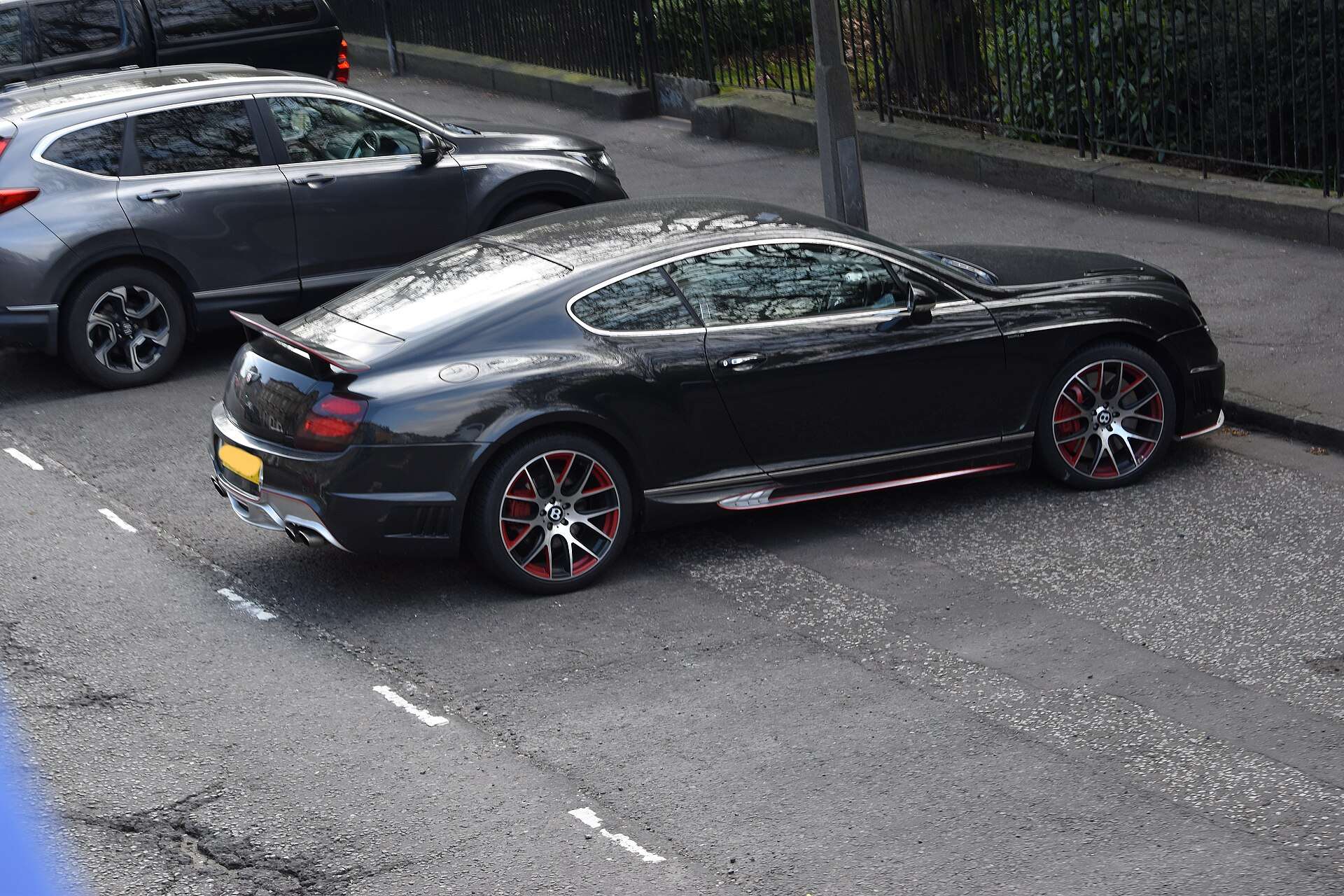 Blue Bentley Continental GT Mk1 rear view