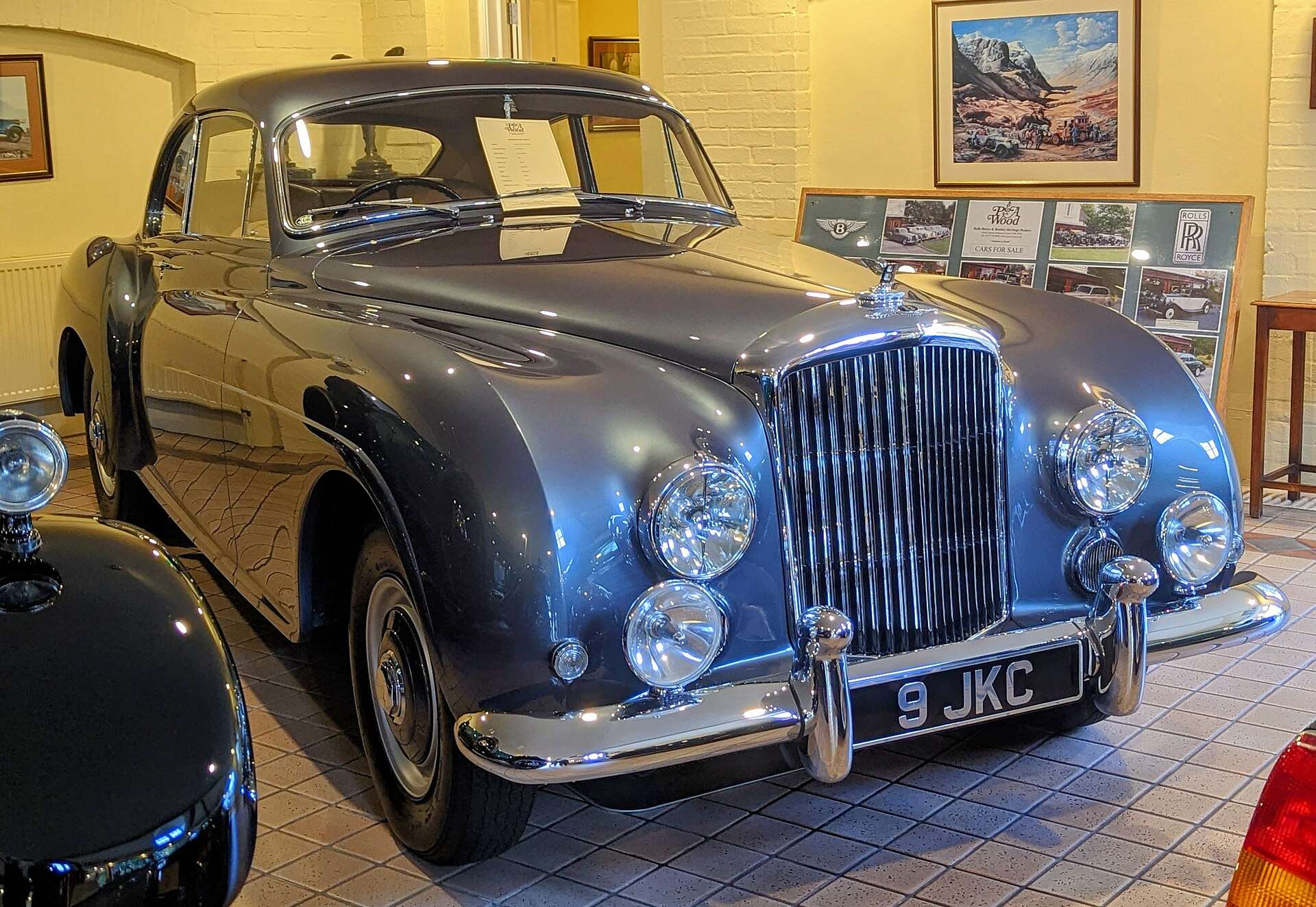 Silver Bentley R-Type Continental fastback