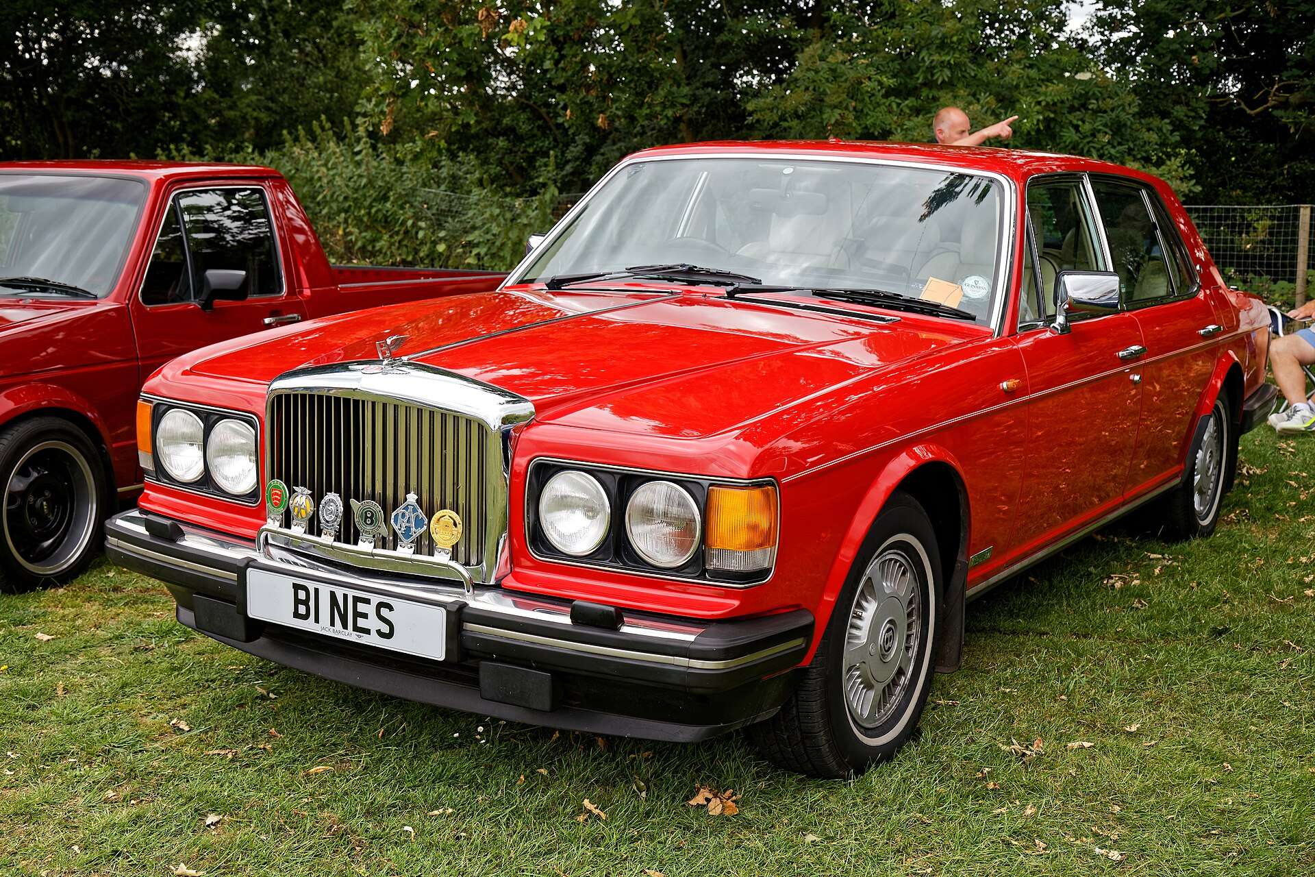 Red Bentley Turbo R at a British classic-car event
