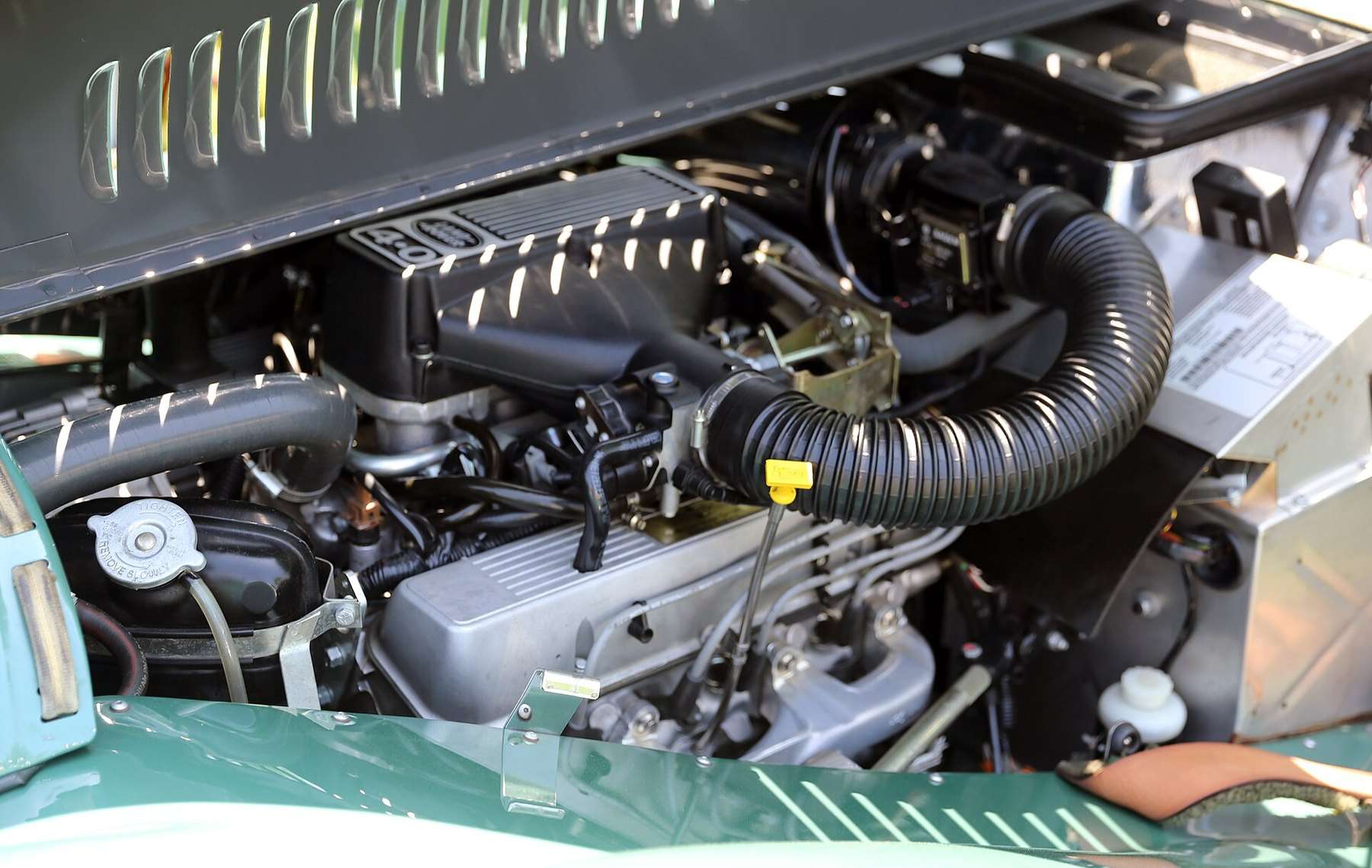 Four-litre Rover V8 engine of the type used in the Defender 50th