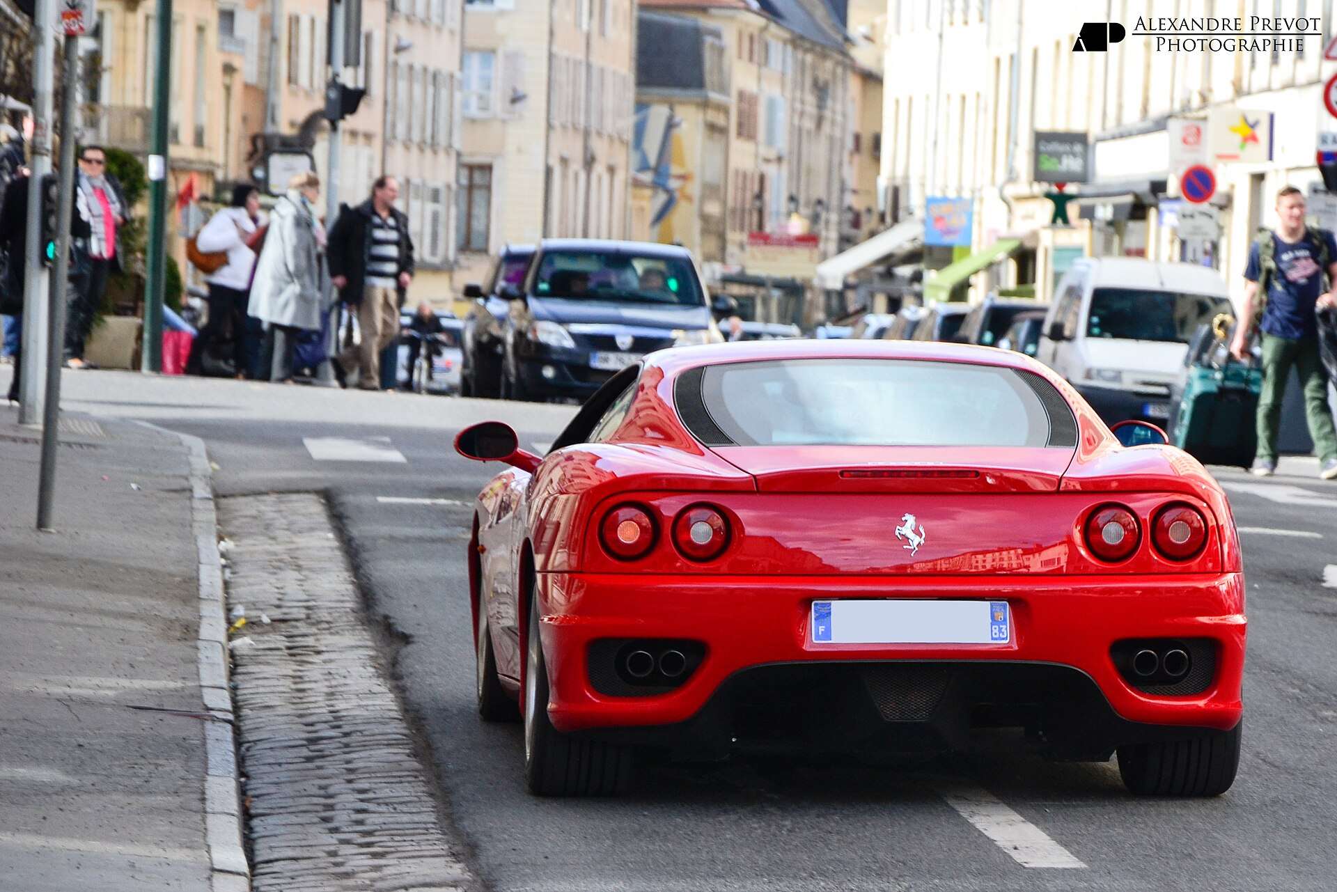 Red Ferrari 360 Modena rear view