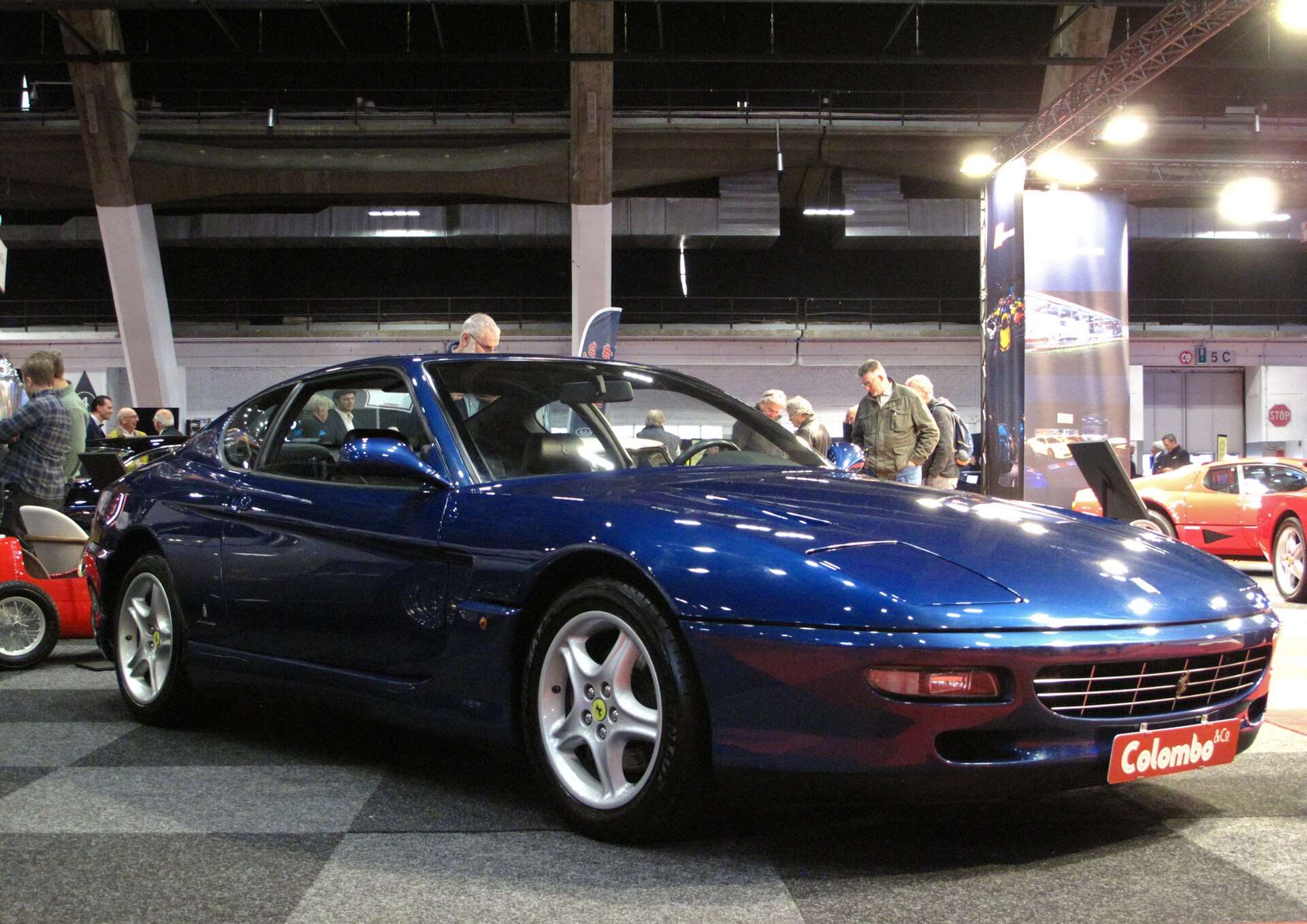 Blue Ferrari 456 GT front three-quarter