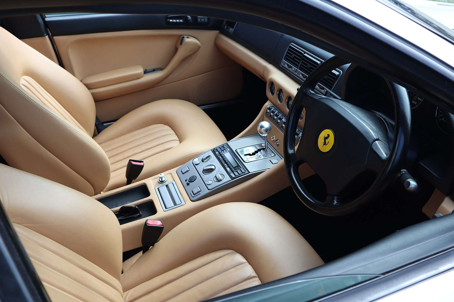 Ferrari 456 tan leather front interior