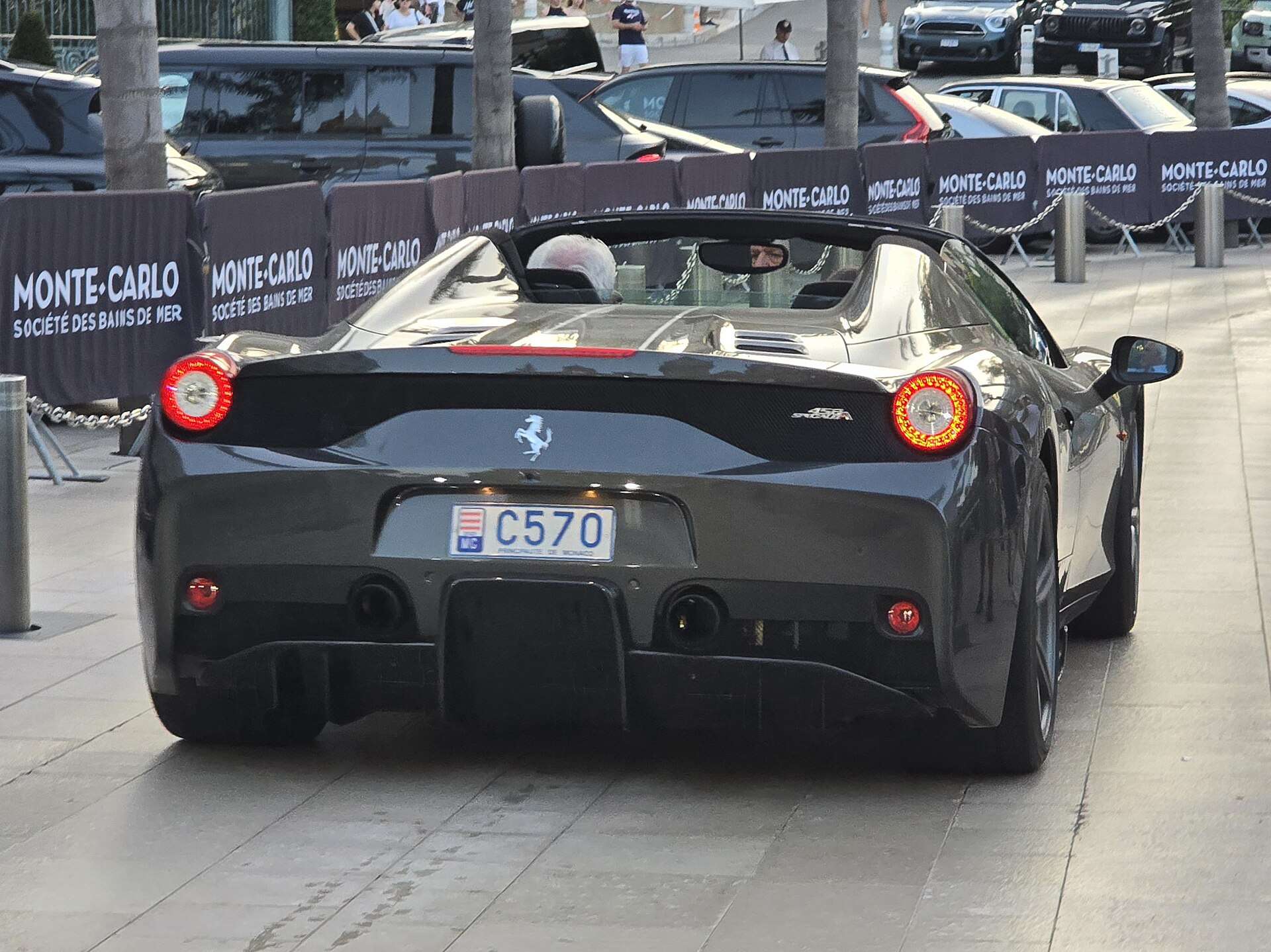 Ferrari 458 Speciale A rear three-quarter