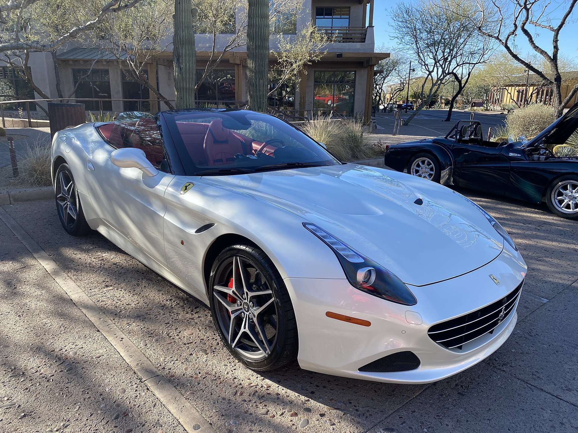 Blue Ferrari California T front three-quarter