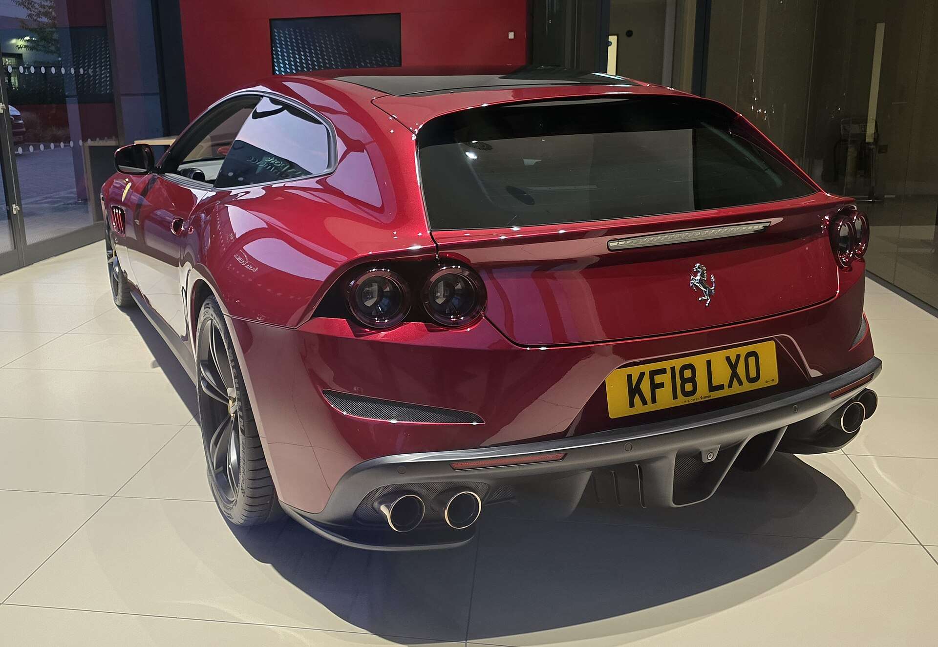 Red Ferrari GTC4Lusso rear view