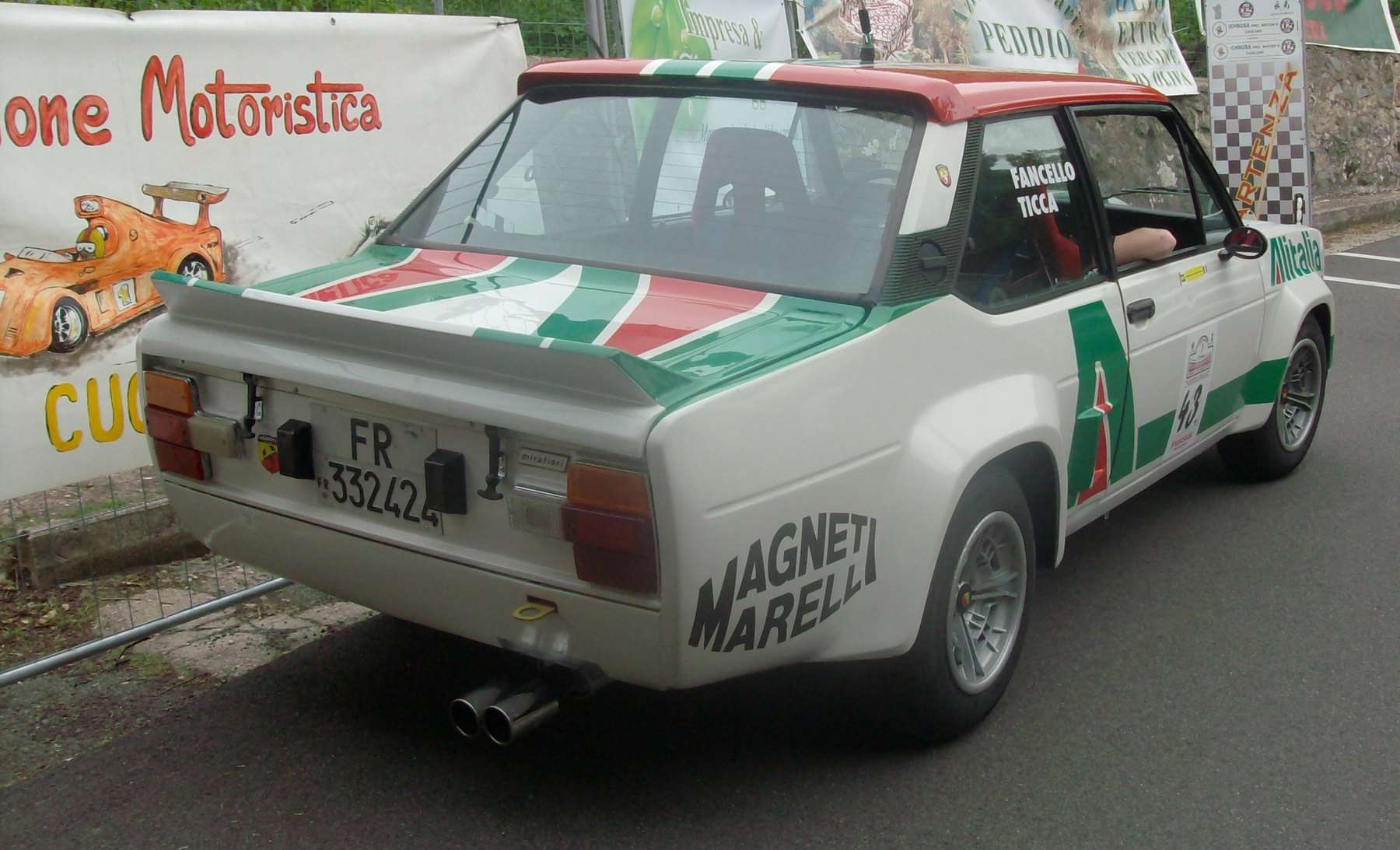 Fiat 131 Abarth Rally viewed from the rear