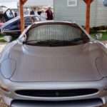 Silver Jaguar XJ220 front three-quarter view