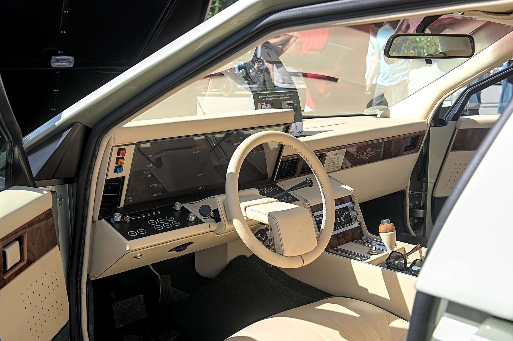 Aston Martin Lagonda Series 2 digital dashboard and front cabin