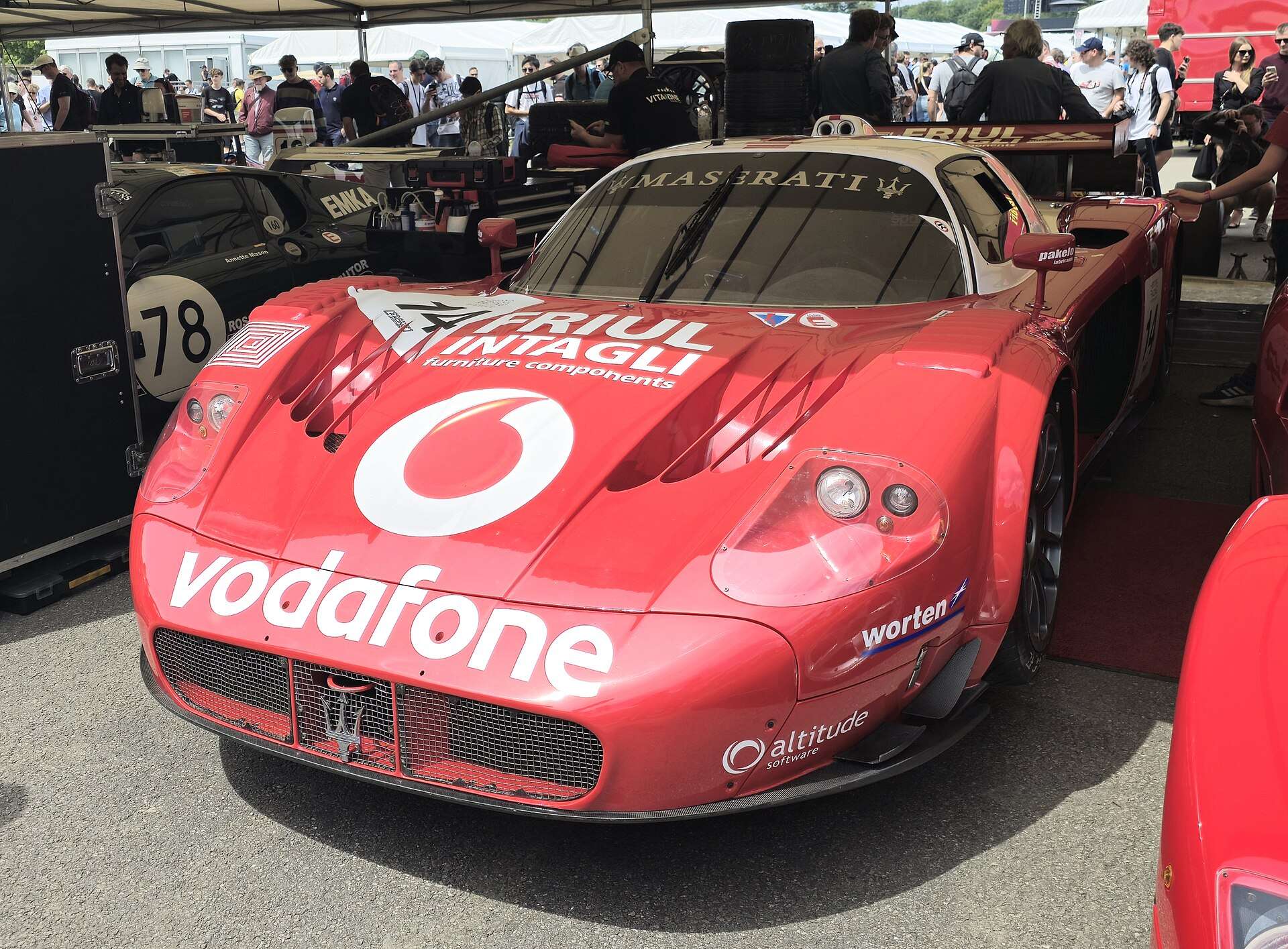 Red Maserati MC12 GT1 racing car
