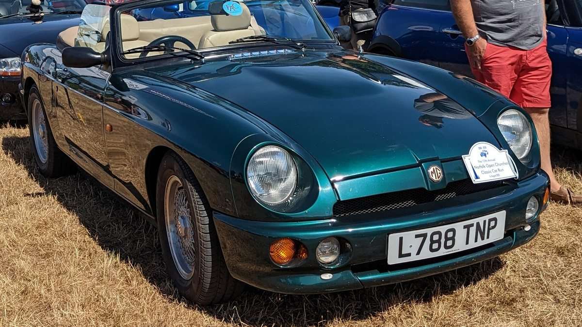 Green MG RV8 roadster