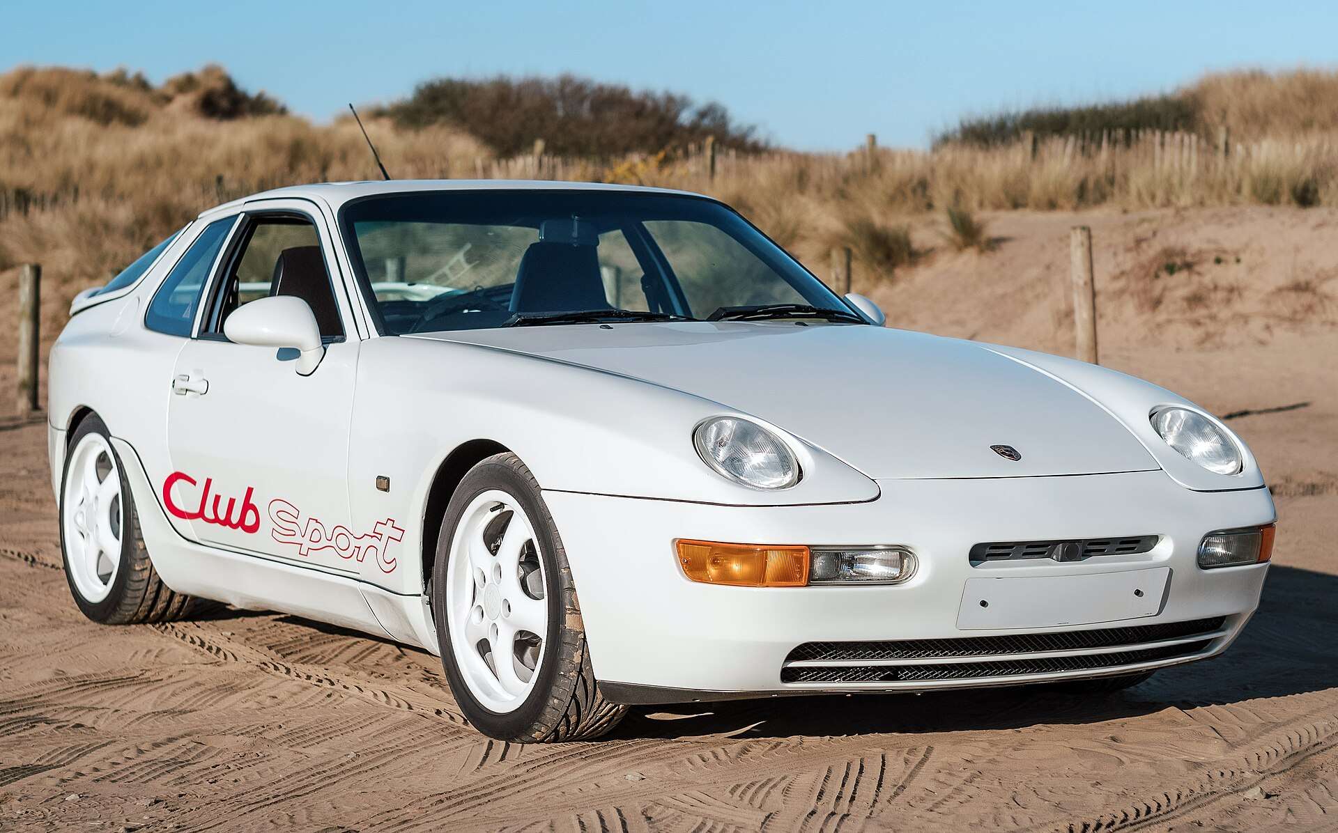 White Porsche 968 Club Sport front three-quarter view