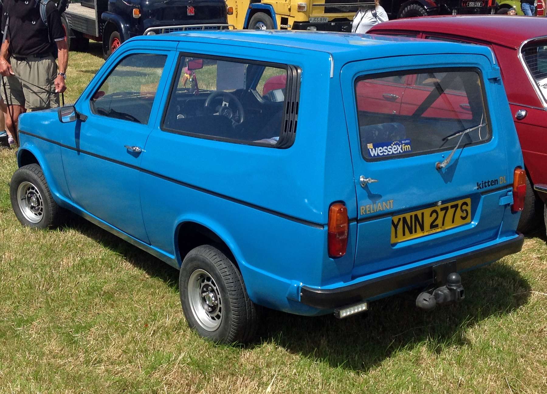 Blue Reliant Kitten DL rear three-quarter view