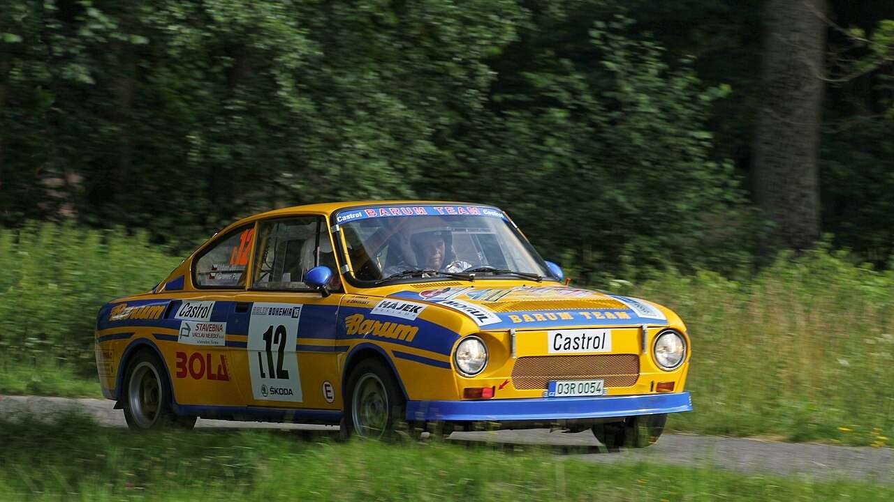 Škoda 130 RS on a historic rally stage